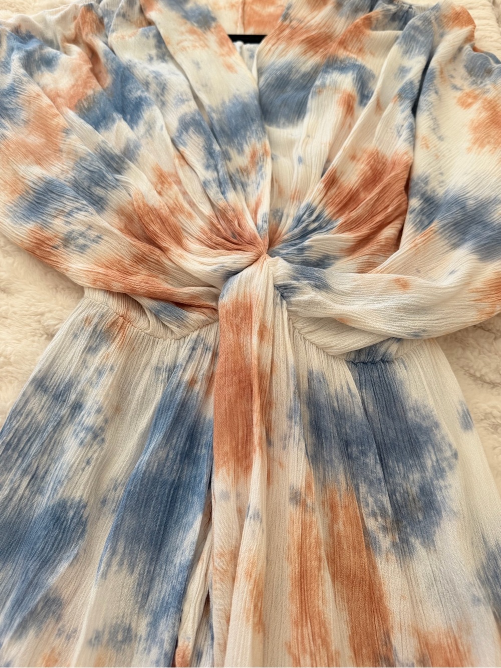 M-Fredric Tie-Front Maxi Boho Resort Dress Tie-Dye